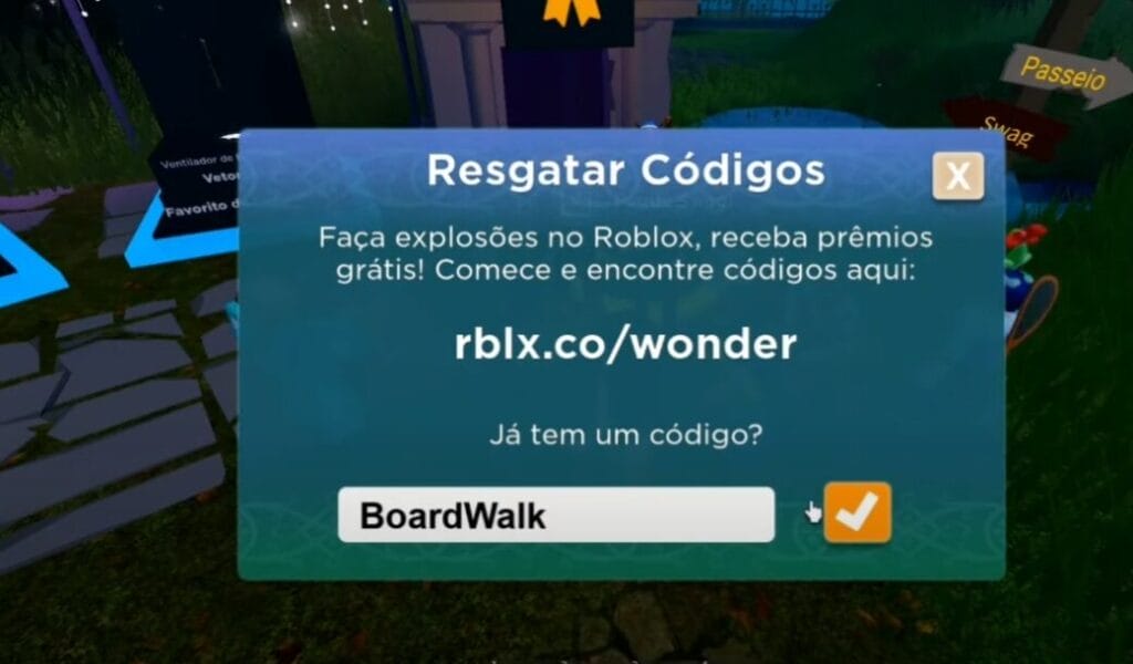 Códigos para o Mansion of Wonder